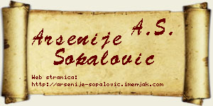 Arsenije Šopalović vizit kartica